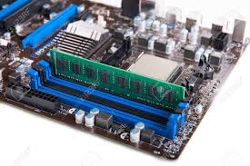 omputer motherboard with cpu and ddr ram module