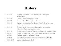The korean film archive announced that it will sequentially post a collection of south korea's earlier films censored by the state through . The Korean Film Archive Name Gwan Yong Jeong 01 1974founded The Korean Film Depository As A Non Profit Organization 04 1985gained A Full Membership Ppt Download