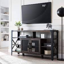 Rustic bedroom, western living room, solid wood tables and dining, huge selection of solid wood desk and lots of outdoor furniture Buy Okd Tv Console Industrial Entertainment Center Rustic Tv Stand With Side Metal X Frame Tv Cabinet With Storage Shelves And Cabinets For Tvs Up To 65 Inch Dark Rustic Oak Online In
