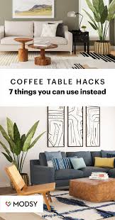 Round tables are a small space savior, and this side table could easily be repurposed as a coffee table for a super narrow space. Coffee Table Alternatives 7 Things You Can Use Instead Modsy Blog Coffee Table Alternatives Coffee Table Small Room Design