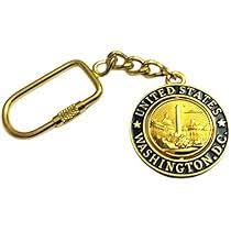 Amazon.com: Llavero de doble cara Washington DC National Mall Azul/Oro  Round Spinnig Center, llavero
