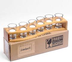 Using the same wood, make eleven strips of wood that measure 34 inches each. Buy Jimbell Shot Glasses Heavy Base Shot Glass Set With Tray Professional Wooden Holder For Tequila 6 Shot Glass Serving Set Shot Glass Holder Shot Glass Display Tequila Shot Set Online In Costa