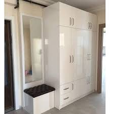 Some of the tips to design a inbuilt wall cabinets of vertical height having a big mirror on one door are a big space saver. Plywood Wardrobe With Modern Dressing Table Size 6x7 Feet Rs 50000 Piece Id 22501642791