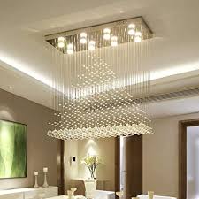 Symmetrical grouping of three rectangular bars or four squares creates a unique look. Amazon Com Moooni Modern Rectangle Crystal Chandeliers Rectangular Flush Mount Raindrop Ceiling Light Fixture For Dining Room Kitchen Island 10 Ligths L47 X W12 X H31 5 Home Improvement