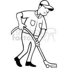 Bad manners clip art black and white sketch coloring page. Cleaner Vacuuming The Floor In Black White Clipart Commercial Use Gif Jpg Png Eps Svg Ai Pdf Clipart 388353 Graphics Factory