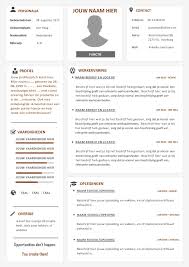 Cv Template Voorbeelden Per Branche In Word Format