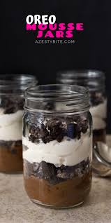 Oreo Mousse Jars Recipe Mason Jar Desserts Oreo Mousse Homemade Recipes Dessert