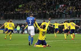 Sweden S Players Celebrate At The End Of The Fifa 2018 World Cup Qualifier Play Off Second Leg Between Italy And Sweden At World Cup Fifa World Cup Qualifiers