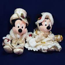 Mickey Minnie Mouse 2000 Christmas Disney Bean Bag Plush Victorian Holiday Pair Disney Minnie Christmas Mickey Minnie Mouse Disney Bear