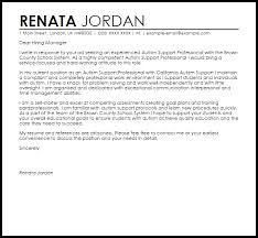 Autism Support Cover Letter Sample Cover Letter Templates Examples