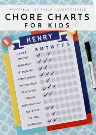 Printable Chore Charts For Kids Kids Chore Chart Kids
