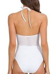 Sexy Solid Color Striped One Piece Bikini Cases Striped