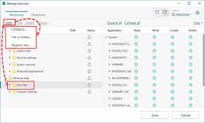 How To Configure Application Rights And The List Of Protected Resources In Kaspersky Security Cloud 20