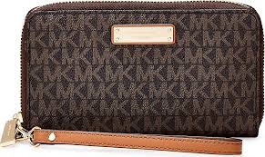 Michael michael kors jet set travel large chain shoulder tote bundled with large flat mf phone case wallet wristlet (signature mk vanilla). Michael Kors Geldborse Lg Flat Mf Phone Case Mittelbraun Gortz 31729201