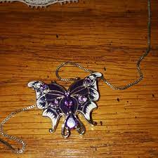 Gorgeous Amethyst Butterfly Necklace Kays Butterfly Necklace Amethyst Silver 925 Necklace