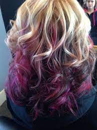 Blonde With Pink Purple And Black Highlights Love Voila Best Hair Stylist Cool Hairstyles Hair Color For Black Hair