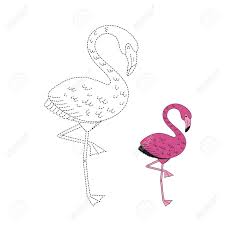 If you aren't using the traceable, drawing the flamingo is simple! Vector Drawing Worksheet For Kids Simple Educational Game For Children Illustration Of Flamingo For Toddlers Royalty Free Cliparts Vectors And Stock Illustration Image 118965902