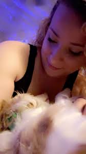 Assistant working from home with rescued cat Nubes