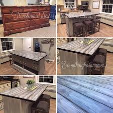transformed dresser into kitchen island