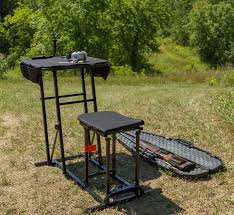 Here's a good shooting bench made of wood and an iron wheel. The Top 9 Portable And Folding Shooting Benches Rangermade