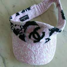 Authentic Chanel Vintage Cc Logo Sun Visor Cap Pink Ebay Stylish Womens Hats Hats For Sale Vintage Chanel