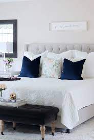 Dreamy Bedroom With Navy Pillows Bedroom Decor Ideas And Links To All Sources Interior Design Bedroom Small Romantic Bedroom Decor Fall Bedroom
