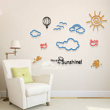 Accent walls can do amazing things for a teen girl's bedroom, especially one with an interesting pattern or color. Modern Wall Home Decor 3d Wall Decals Cloud Vinyl Tree Kids Rainbow Sun Girls Bedroom