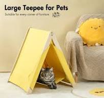 Pefilos 24" Cat Nest Cute Pet Tent, Cat Tent for Indoor Cats, Cat House for  small Pets Beds Cat Teepee Shelter, Gray Green