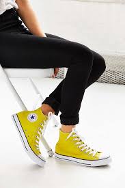 Black And Yellow Converse Shoes Converse Chuck Taylor All Star Seasonal High Top Sneaker Black White Yellow Yes Yellow Converse High Top Converse Outfits Converse Chuck Taylor All Star