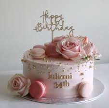 40th Birthday Flowers For Her Rose Flower Buttercream Cake Macaron Cake 40th Birthday Cakes Birthday Cake