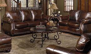 Need help choosing genuine leather living room sets ? Leather Living Room Set Rocky Mountain Cowboy Brown 4 Piece The Dump Furniture Outlet