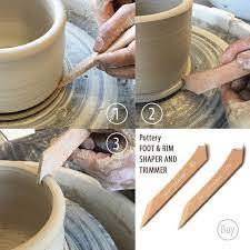Set Pottery Foot Rim Shaper And Wheel Throwing Knife Etsy Pottery Techniques Ceramic Clay Ceramic Pottery