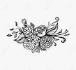 Simple Bouquet Flower Bouquet Clipart Black And White