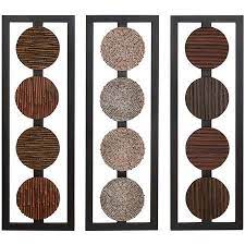 Trio Of Bamboo Wall Decor With Textured Detail Product 3 Piece Wall Decor Set Construction Material Wood Wood Panel Walls Wooden Wall Art Wall Paneling