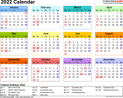 2022 calendar free printable pdf templates calendarpedia