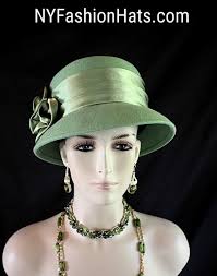 Lime Sage Green Winter Wool Dress Casual Urban Hat, Couture Designer Hats,  Hats for Sabbath, Church Hats, NY Fashion Hats Millinery, Dusty