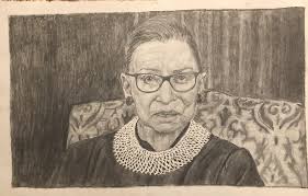 Ruth Bader Ginsburg drawing, my grade 10 art project : r/drawing