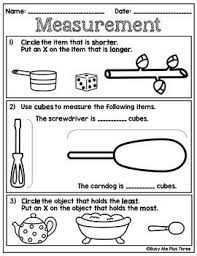 Free Non Standard Measurment Quiz Weight Temperature Capacity Nonstandard Measurement First Grade Worksheets Student Learning