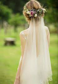 We love this wedding hairstyle with short length hair. Pin By Maja Jonsson On Wedding Dresses Veil Hairstyles Wedding Hair Flowers Short Wedding Hair
