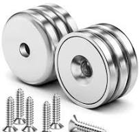 WUDIME 6 Pack 70LBS Neodymium Round Base Cup Magnets, Strong ...