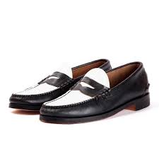 Black And White Penny Loafers Black And White Loafer Horween Leather Loafers Noah Nyc