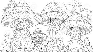 Whether you color this page in during the sunniest spring day of the year or just take some time during the winter to create something bright, it is sure to cheer you up during the process. Cute Three Mushroom In Spring Time With Butterflies For Design Element And Coloring Book Coloring Page Colouring Picture Vector Illustration Royalty Free Cliparts Vectors And Stock Illustration Image 126810917