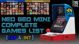 Check spelling or type a new query. Neo Geo Mini Complete Games List All The Games Jap Int Arcade Cabinet View Youtube