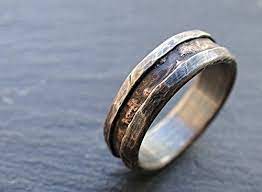 Amazon Com Cool Mens Ring Bronze Unique Wedding Band Bronze Silver Mens Wedding Mens Engagement Rings Wood Engagement Rings For Men Wooden Rings Engagement
