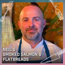 Neil Mulholland is in the Six Kitchen tonight, showing us how to make  Smoked Salmon Cream Cheese with Fondant Cheese, paired with Lamb Kofta  Flatbread 😋 Swipe for the recipe!