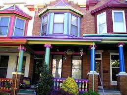 Charles Village Baltimore House Colorful Exterior Victorian Style Homes