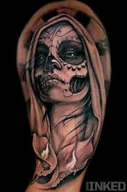 Pin By Balaina On Ma Passion Du Tatouage Zombie Tattoos Skull Girl Tattoo Sugar Skull Girl Tattoo