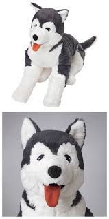 Soft Toy Dog Husky Siberian Husky Livlig Ikea White Grey Dog Stuffed Animal Soft Toy Grey Dog