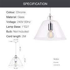 Victor products ltd, is the world's leading manufacturer of electrical connectors for the global coal mining industry. Victor 1 Light Modern Glass Pendant Light Chrome E27