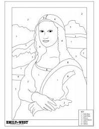 Leonardo da vinci painted la gioconda (or la joconde in french) between 1502 and 1506. Mona Lisa Color By Number Coloring Pages Da Vinci Art Mona Lisa Drawing
